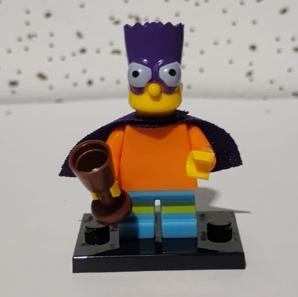 Custom Lego compatible Bart Simpson With Black Stand